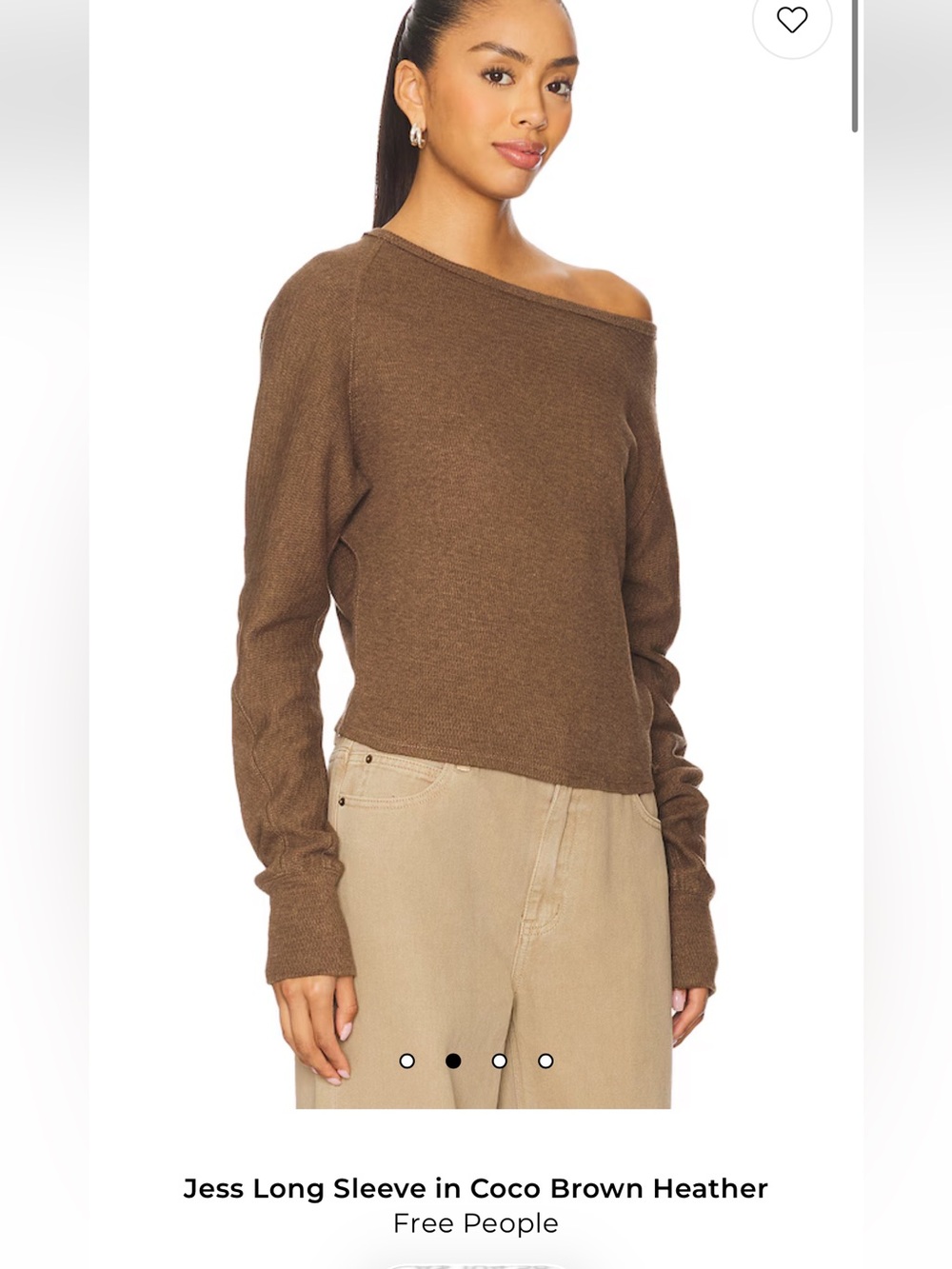 Free People Jess Long Sleeve in Coco Brown Heather - XS/S